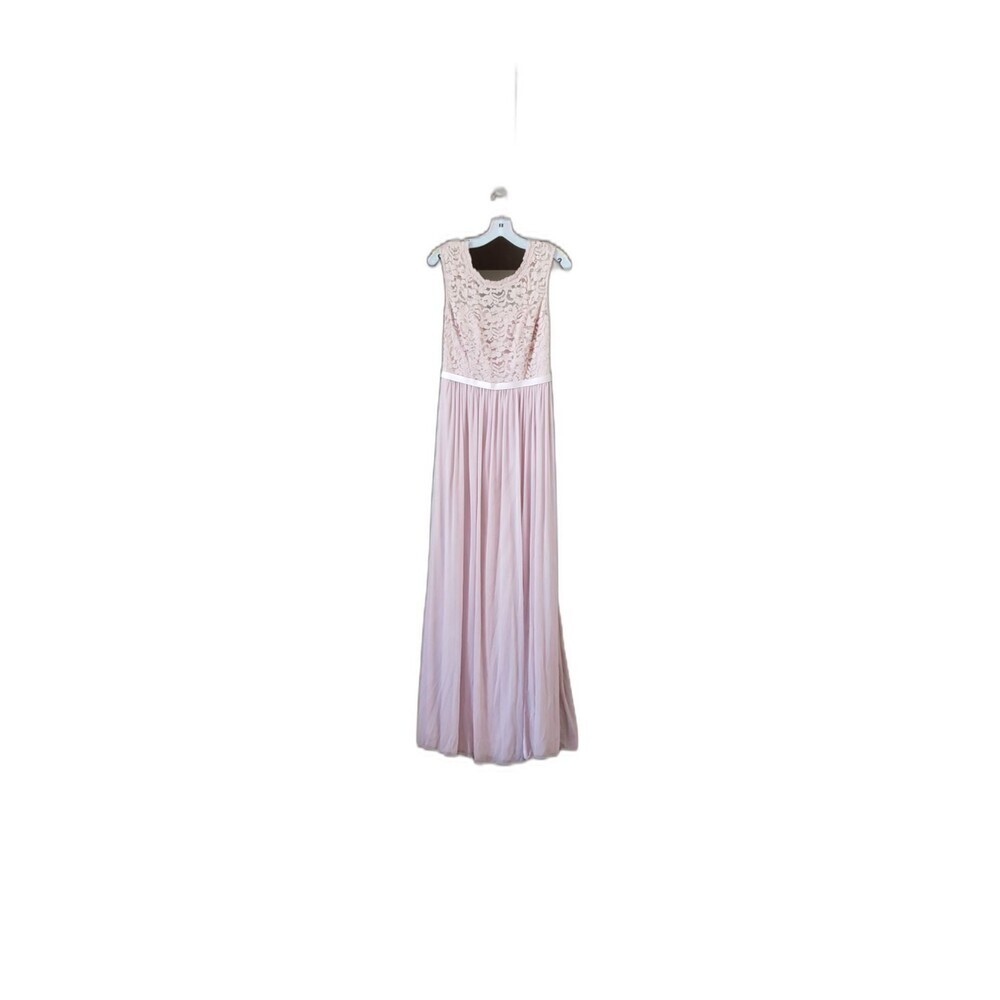 David's Bridal Blush Pink Lace Bodice Dress 4